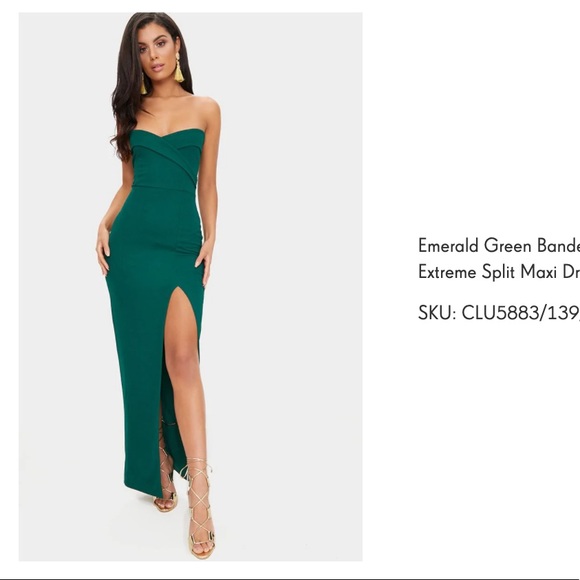 Bandeau Split Maxi Dress - Picture 1 of 3